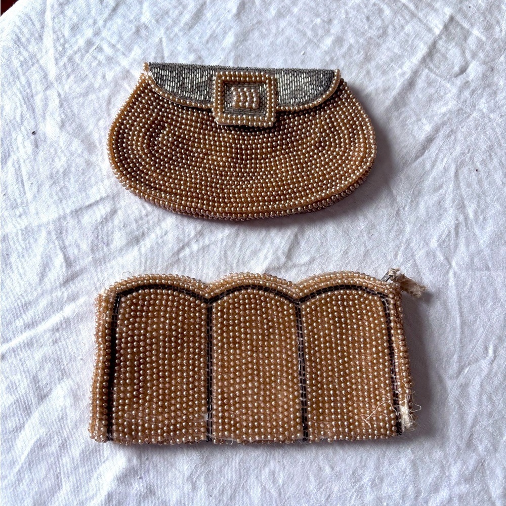 Two Vintage Made in Japan Beaded Purses ..Charlet/ La Regale 1940’s